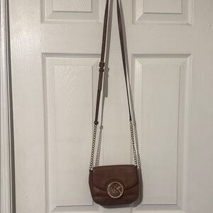 Michael Kors Brown Crossbody Bag with Gold Accents